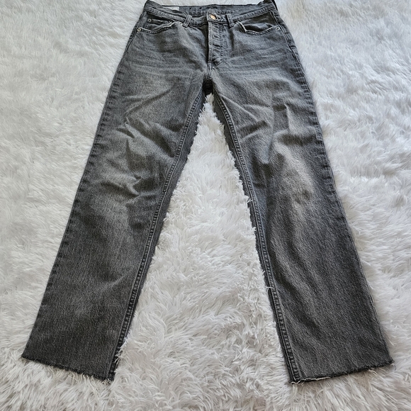 Deadstock Gap Denim Dark Gray Cheeky Straight Raw Hem Jeans 27 Regular. - Picture 2 of 16